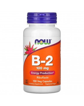 NOW Foods, витамин B-2, 100 мг, 100 вегетарианских капсул NOW Foods, витамин B-2, 100 мг, 100 вегетарианских капсул
